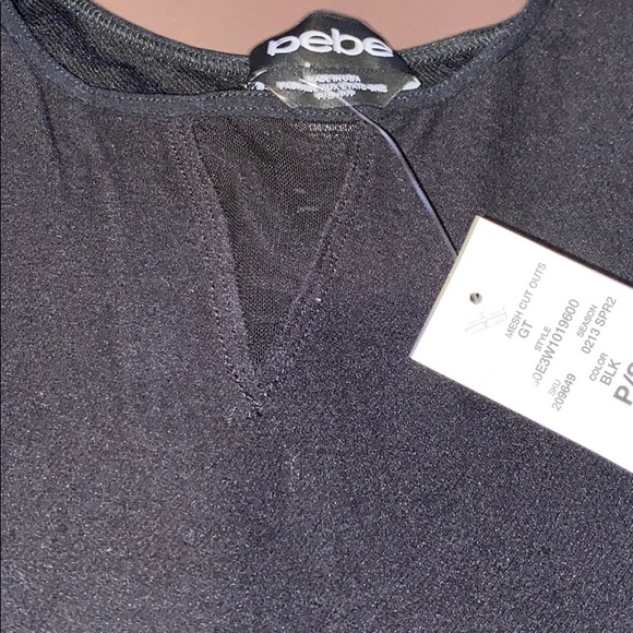 NEW BEBE TRIANGLE MESH CUT OUT BODYSUIT. - Picture 3 of 3